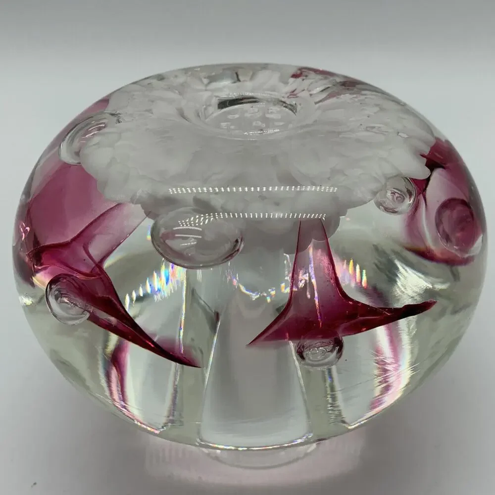Vtg Joe Rice Perfume Bottle Cranberry Trumpet Flower Bullicanti - Picture 6 of 12